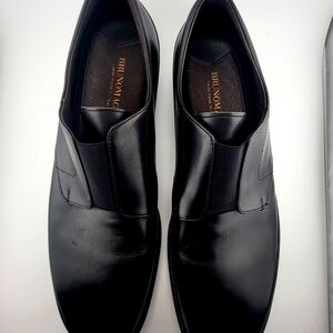 Bruno Magli Black Leather Men's Laceless Slip-on Loafers 10 M Black VG Cond